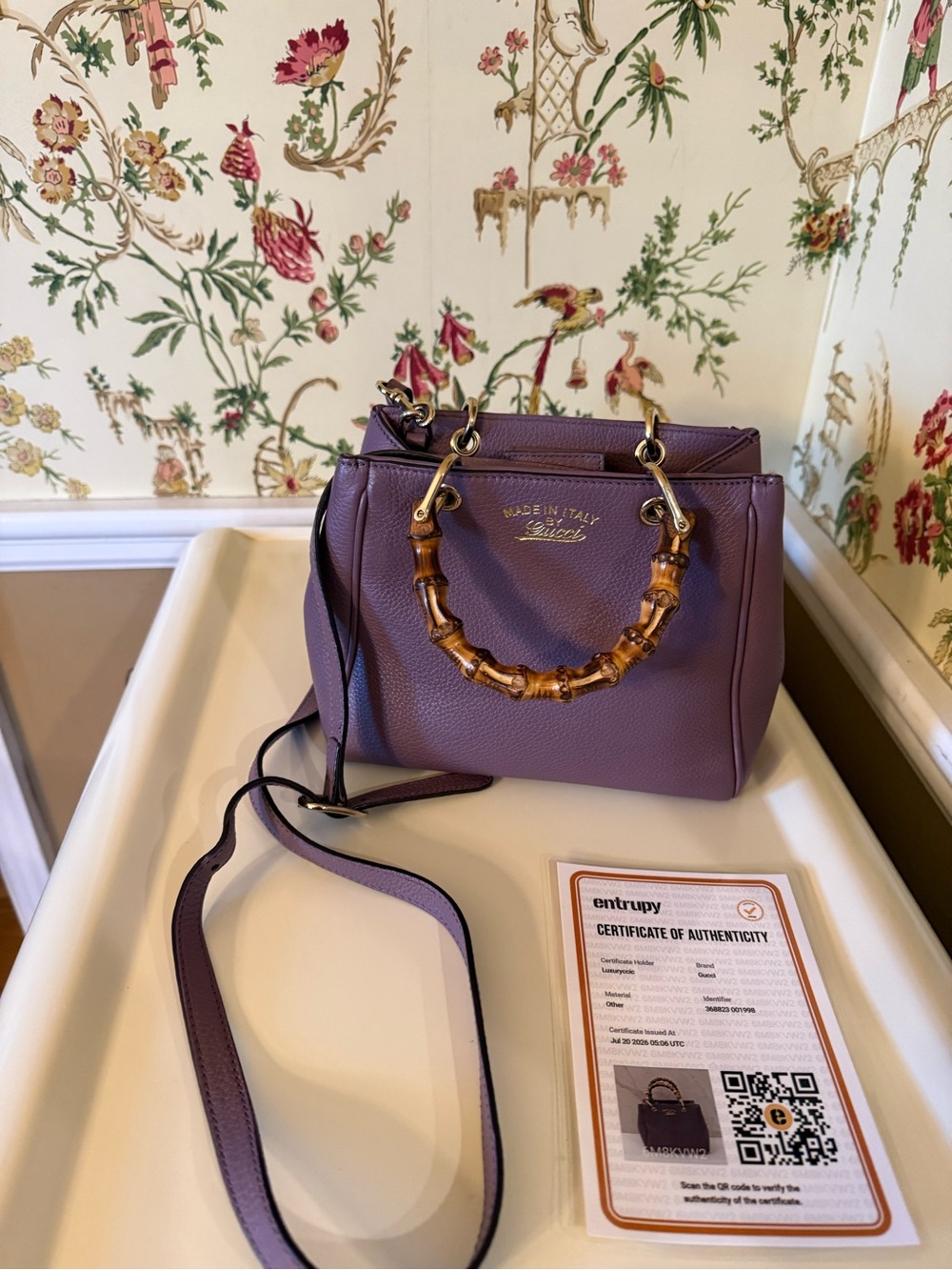 Gucci Mini Bamboo Shopper 2-Way Bag – Lilac Purple Leather
